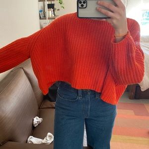 Moth cropped red sweater